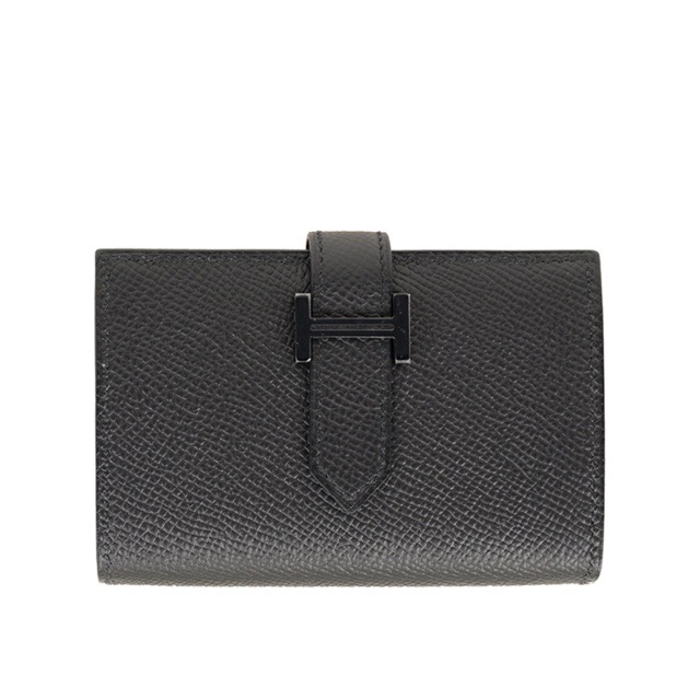 エルメス ミニベアン モノクローム ミニウォレット ブラック エプソン ブラック金具 HERMES BEARN MINI MONOCHROME WALLET BLACK EPSOM BLACK HARDWARE