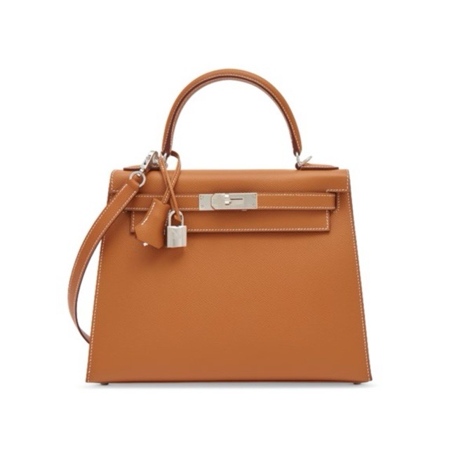 楽天市場】エルメス ケリー 25 外縫 オレンジ エプソン シルバー金具