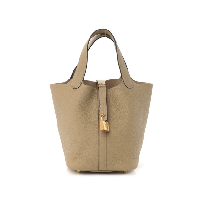 【美品】エルメス ピコタンロック PM トリヨン エトゥープ ハンドバッグ 新品)HERMES エルメス ピコタン ロック PM トリヨンクレマンス