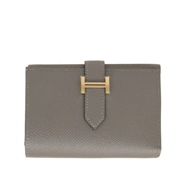エルメス ベアン コンビネ ミニウォレット グリメイヤー エプソン ゴールド金具 三つ折り銭入れ HERMES BEARN COMBINE TRI-FOLD WALLET GRIS MEYER EPSOM GOLD HARDWARE