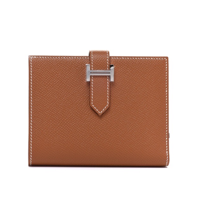 エルメス ベアン コンパクトウォレット ゴールド エプソン しろがね色金具 折り金入れ HERMES BEARN COMPACT WALLET GOLD EPSOM SILVER HARDWARE