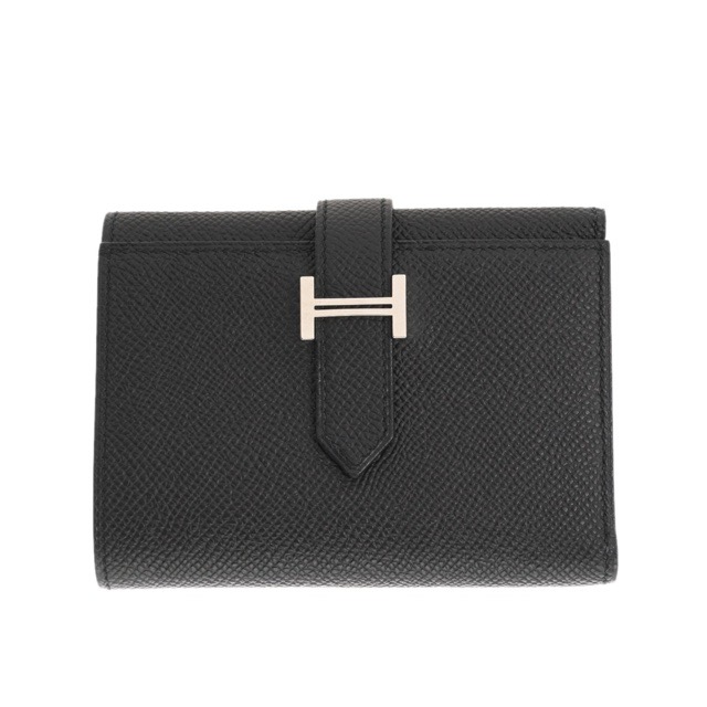 エルメス ベアン コンビネ ミニウォレット 黒いこと エプソン しろがね色金具 三つ折り金入れ HERMES BEARN COMBINE TRI-FOLD WALLET BLACK EPSOM SILVER HARDWARE