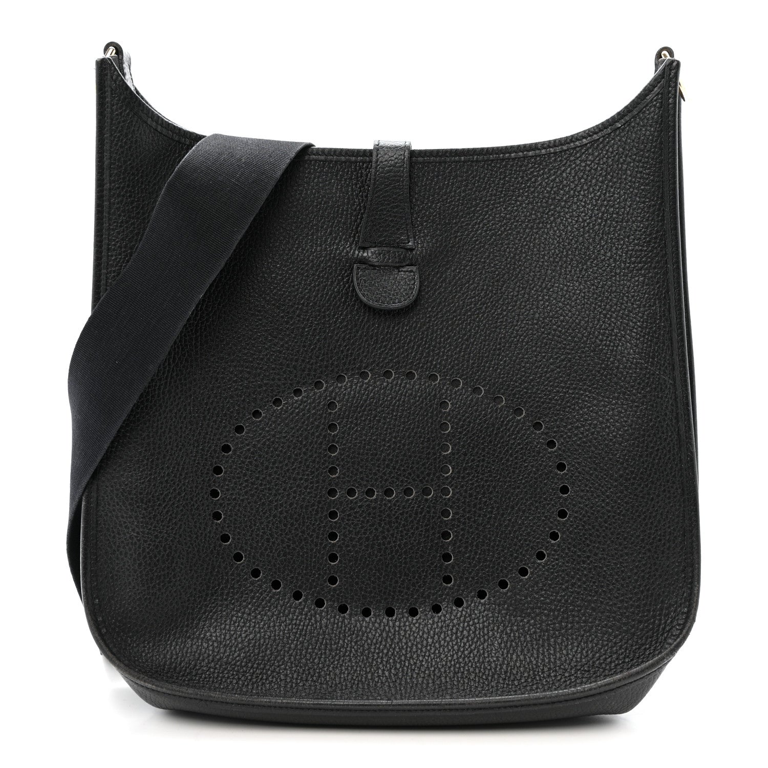 エルメス エヴリン GM Black アルデンヌ ゴールド金具 HERMES EVELYNE GM BLACK ARDENNES GOLD HARDWARE ショルダーバッグ・メッセンジャーバッグ-レディースバッグ