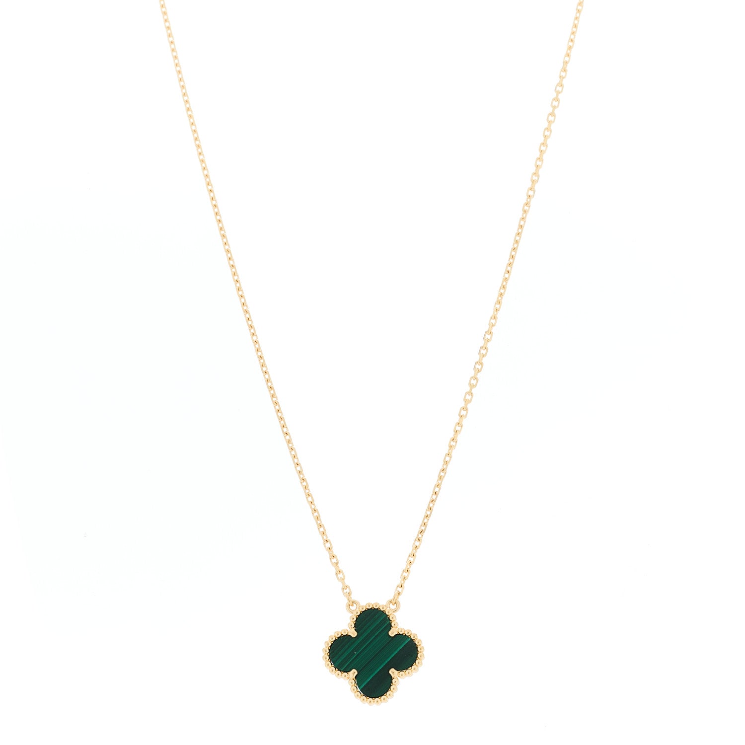 ヴァンクリーフ＆アーペル ヴィンテージアルハンブラ ペンダントネックレス マラカイト 18K イエローゴールド VAN CLEEF & ARPELS VINTAGE ALHAMBRA PENDANT NECKLACE MALACHITE 18K YELLOW GOLD｜AVENUE TOKYO