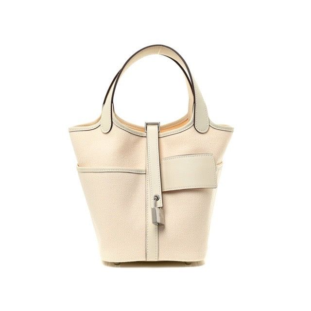 エルメス ピコタンロックPM カーゴ ナタ トワル スイフト シルバー金具 HERMES PICOTIN LOCK 18 CARGO NATA TOILE SWIFT SILVER HARDWARE【中古】 436,500円