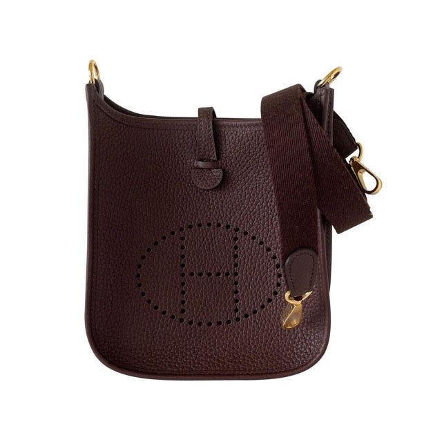 エルメス ミニエヴリン TPM エベンヌ エベーヌ トリヨンクレマンス ゴールド金具 ショルダーバッグ HERMES EVELYNE TPM EBENE TAURILLON CLEMENCE GOLD HARDWARE｜AVENUE TOKYO