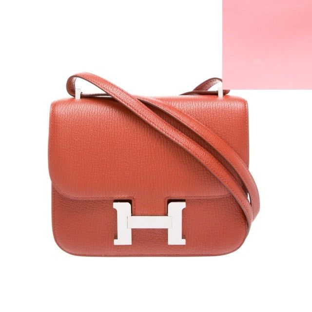 エルメス ミニコンスタンス 18 ミラー ヴェルソ ブリック ローズアザレ シェーブル シルバー金具 ショルダーバッグ HERMES MINI CONSTANCE 18 MIRROR VERSO BRIQUE ROSE AZALEE CHEVRE SILVER HARDWARE【中古】