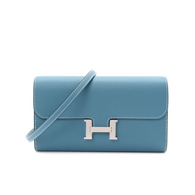 エルメス コンスタンスウォレット トゥーゴー 長財布 ニューブルージーン エプソン シルバー金具 HERMES CONSTANCE LONG WALLET TO GO NEW BLEU JEAN EPSOM SILVER HARDWARE