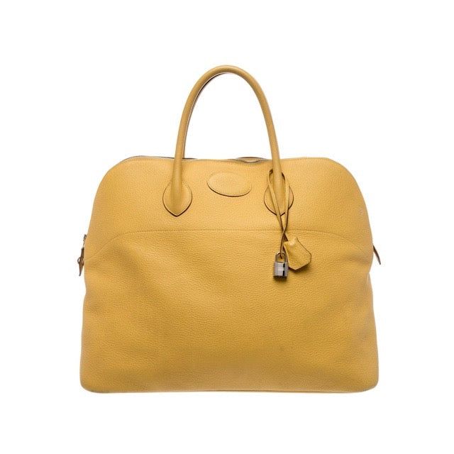 エルメス ボリード45 ジョーヌ 黄色 トゴ しろがね色金具 メンズ HERMES BOLIDE 45 JAUNE YELLOW TOGO SILVER HARDWARE【中古】