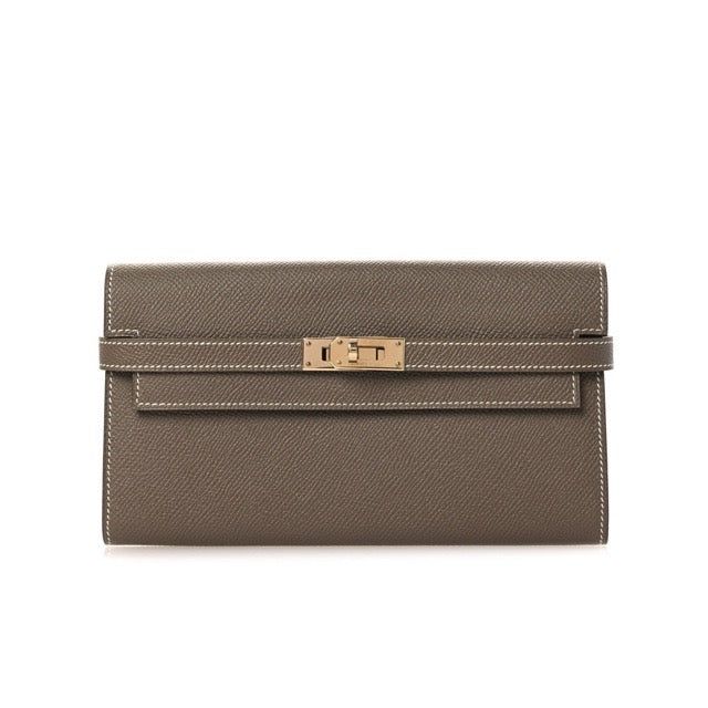エルメス ケリー ロングウォレット エトゥープ エプソン ゴールド金具 長財布 HERMES KELLY LONG WALLET ETOUPE EPSOM GOLD HARDWARE【中古】 337,500円