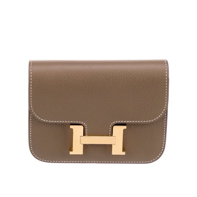 エルメス コンスタンス か細い ウォレット エトゥープ エヴァーカラー エバーカラー ゴールド金具 折り金入れ HERMES CONSTANCE SLIM WALLET ETOUPE EVERCOLOR GOLD HARDWARE【中古】