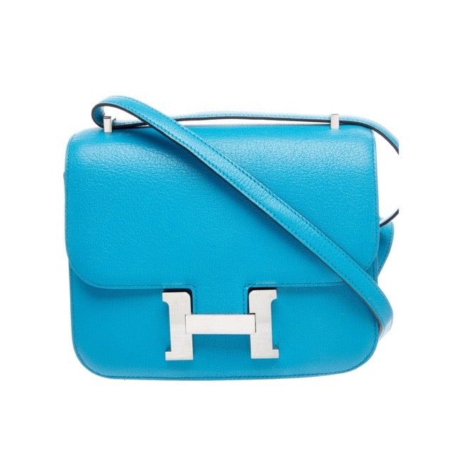エルメス ミニコンスタンス 18 ミラー ブルーザンジバル シェーブル シルバー金具 ショルダーバッグ HERMES MINI CONSTANCE 18 MIRROR BLEU ZANZIBAR CHEVRE SILVER HARDWARE【中古】