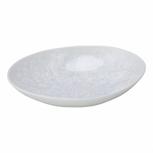 京焼･清水焼 花結晶（白） 楕円鉢（中）【送料無料】