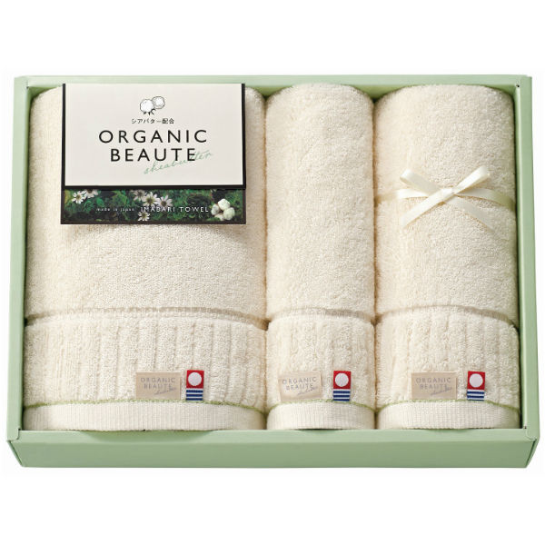 【ポイント5倍】imabari towel japan 今治タオル OGANIC BEAUTE オーガニックボーテ タオルセット 【内祝いギフト 内祝い お祝い お祝い返し ギフト 出産祝い お返し 返礼 プレゼント 保湿 シアバター オ－ガニック ギフトセット】【送料無料 送料込み】 5,104円