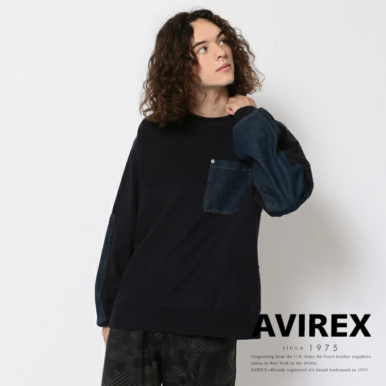 Avirex 正式にメイルオーダー Type Blue ジャンル青み 長袖 武装戦闘 ワッフル Tシャツ Long Sleeve Combat Waffle T Shirt アビレックス アヴィレックス メンズ 男の人 ブランド ロング衣手 胸臆ポケット ポケット ポケt Ice Org Br