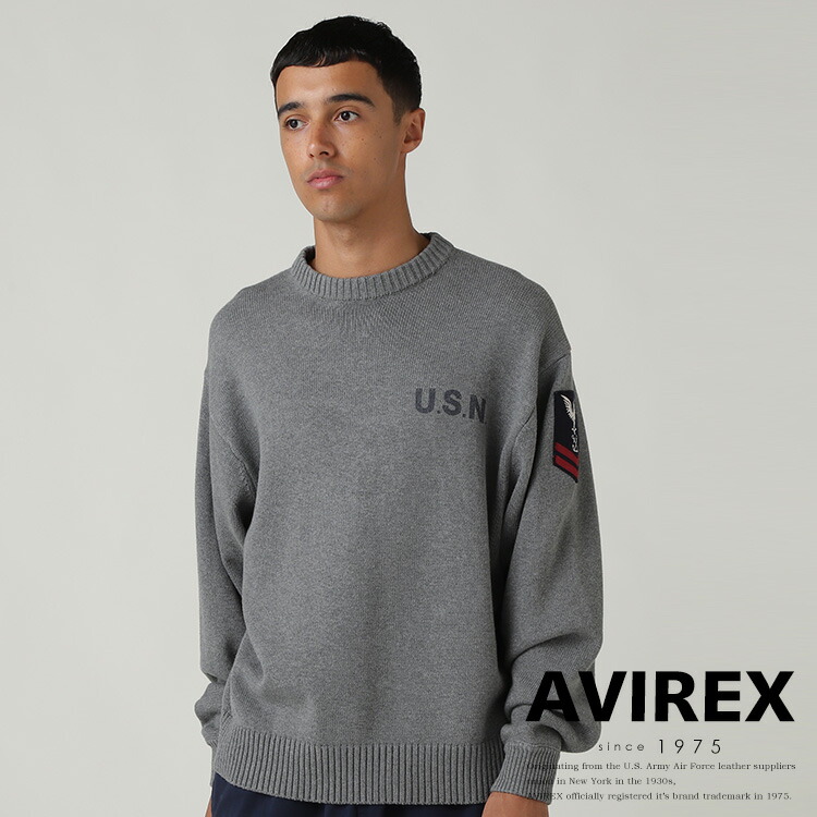 AVIREX 公式通販|NAVAL CREW NECK KNIT / ネイバル クルーネック ニット(アビレックス アヴィレックス)|AVIREX