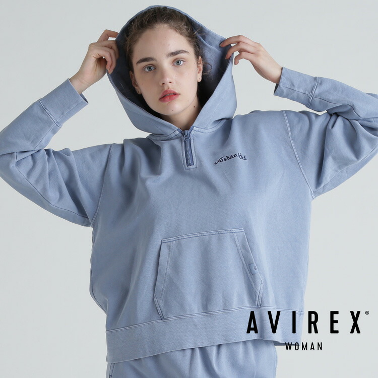 ★SALE｜AVIREX 公式通販/ FADE WASH CADET PATCH H/Z HOOD/フェイドウォッシュ カデット パッチ パーカー (アビレックス アヴィレックス)レディース 女性 ※セール品につき交換 返品不可 13,090円