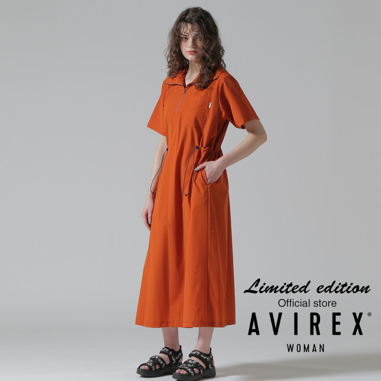 ★SALE｜AVIREX 公式通販｜《直営店限定》HALF ZIP ACTIVE ONE PIECE/ハーフジップ アクティブワンピース(アビレックス アヴィレックス)レディース 女性※セール品につき交換 返品不可｜AVIREX