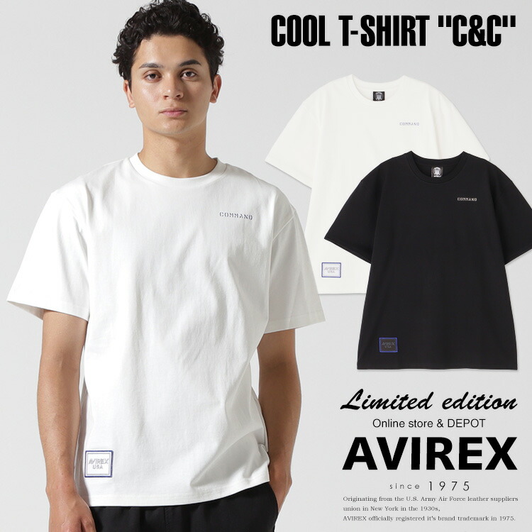 AVIREX 限定 HENRY NECK UNDER Tシャツ コットン 半袖 全3色 AVIREX tシャツ 「直営店限定」HENRY NECK UNDER T-SHIRT