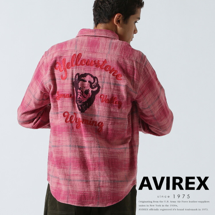 AVIREX 公式通販｜ BLEACH WASHED NEP CHECK SHIRT ”YELLOW STONE”/ブリーチウォッシュネップチェックシャツ“イエローストーン” (アビレックス アヴィレックス)メンズ 男性