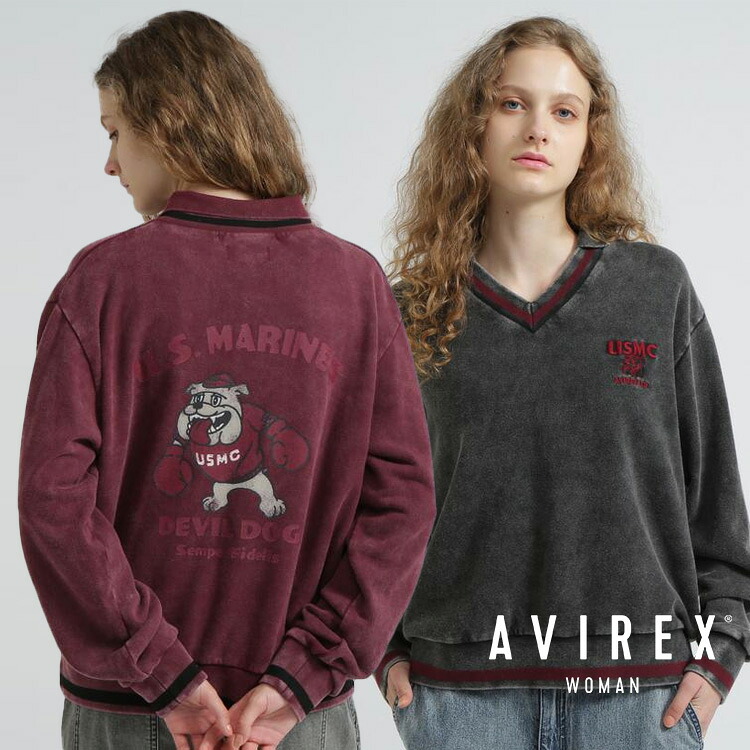 AVIREX 公式通販｜《WOMAN》DEVIL DOG GARMENT DYE SWEAT/デビルドッグガーメントスウェット(アビレックス アヴィレックス)レディース 女性｜AVIREX