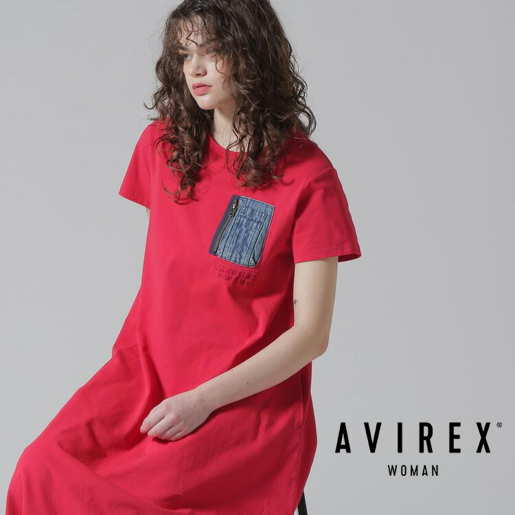 AVIREX 公式通販｜ DENIM POCKET FLARE ONEPICE/デニム ポケット フレア ワンピース (アビレックス アヴィレックス)レディース 女性