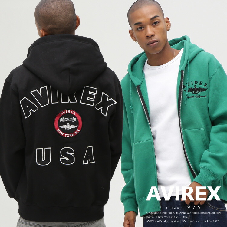 AVIREX 公式通販|VARSITY LOGO SWEAT ZIP UP PARKA /バーシティ ロゴ スウェット ジップアップ パーカー(アビレックス アヴィレックス)メンズ 男性|AVIREX