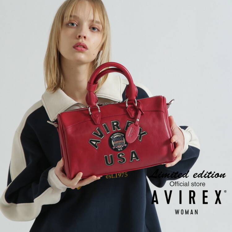 AVIREX 公式通販｜【新色レッド近日入荷！】 VARSITY LEATHER MINI DUFFLE BAG/バーシティーミニダッフルバッグ (アビレックス アヴィレックス) メンズ 男性 レディース 女性 男女兼用 ユニセックス