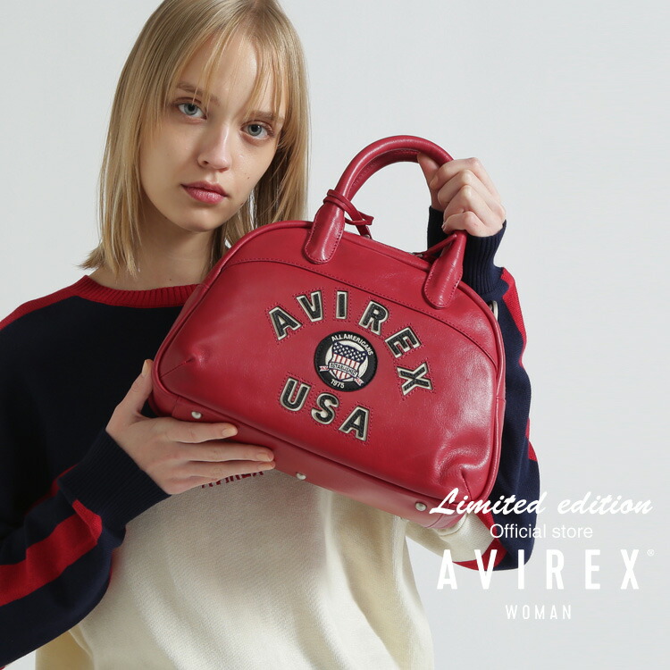 AVIREX 公式通販｜ 《直営店限定》VARSITY LEATHER MINI BOSTON BAG / AVX5625/バーシティ レザー ミニボストンバッグ (アビレックス アヴィレックス) メンズ 男性 レディース 女性 男女兼用 ユニセックス