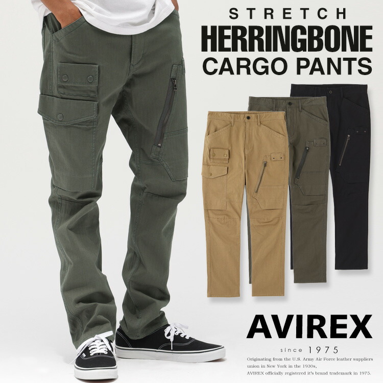 AVIREX 公式通販｜ STRETCH HERRINGBONE CARGO PANTS/ストレッチ ヘリンボーン カーゴパンツ (アビレックス アヴィレックス)メンズ 男性