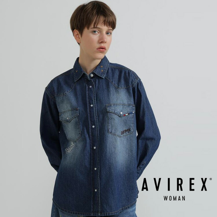 AVIREX 公式通販｜ 《WOMAN》DENIM SHIRT WITH GRAFFITI PRINT/デニムシャツ ウィズ グラフィティー プリント (アビレックス アヴィレックス)レディース 女性