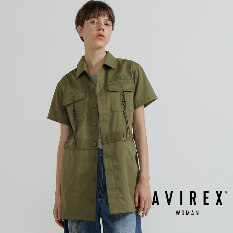 AVIREX 公式通販｜ SHORT-SLEEVE MILITARY MINI SHIRT DRESS/ショートスリーブ ミリタリー ミニ シャツドレス (アビレックス アヴィレックス)レディース 女性