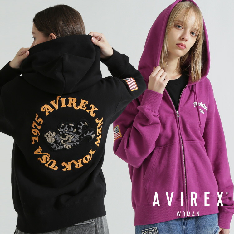 AVIREX 公式通販｜ 《WOMAN》SAGARA CIRCLE LOGO TOMCAT ZIP PARKA / サガラ サークルロゴ トムキャット ジップパーカー (アビレックス アヴィレックス)レディース 女性