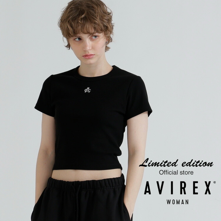 AVIREX 公式通販｜ 《直営店限定》S/S AC RIB T-SHIRT/半袖 リブ Tシャツ (アビレックス アヴィレックス)レディース 女性
