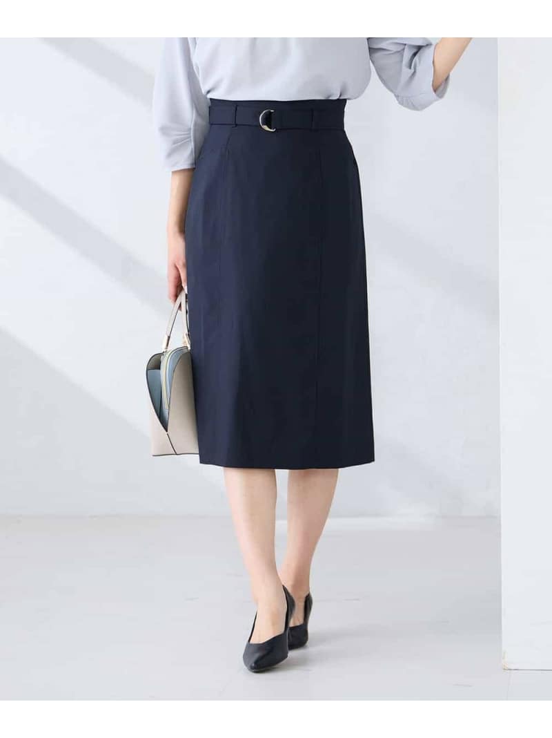 【洗える/UVカット】リネンライクストレッチタイトスカート a.v.v アー・ヴェ・ヴェ スカート その他のスカート グレー ネイビー ベージュ【送料無料】[ Fashion]