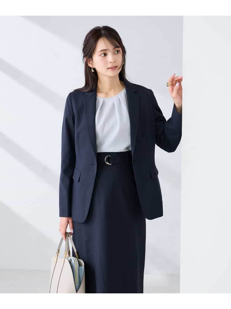 【洗える/UVカット】リネンライクストレッチテーラードジャケット a.v.v アー・ヴェ・ヴェ ジャケット・アウター テーラードジャケット・ブレザー ネイビー グレー【送料無料】[ Fashion] 8,462円