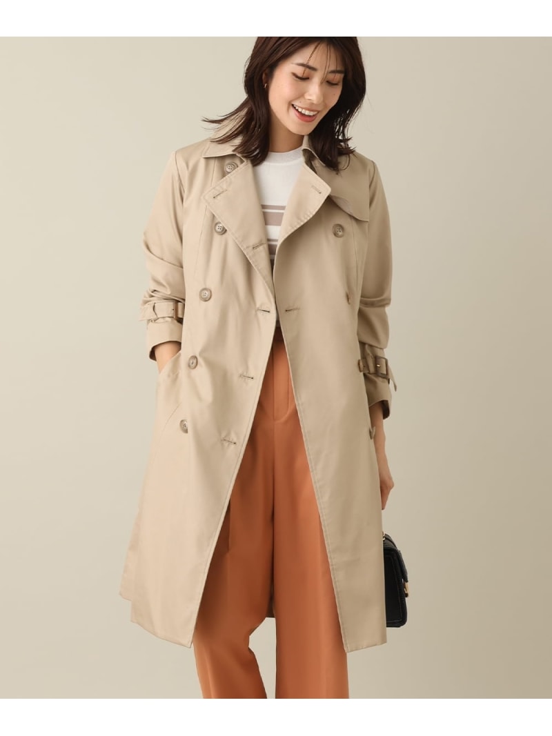 【SALE／40%OFF】【微撥水】ベーシックロングトレンチコート a.v.v アー・ヴェ・ヴェ ジャケット・アウター トレンチコート 薄墨色 ベージュ【RBA_E】【貨物輸送無料】[ Fashion]