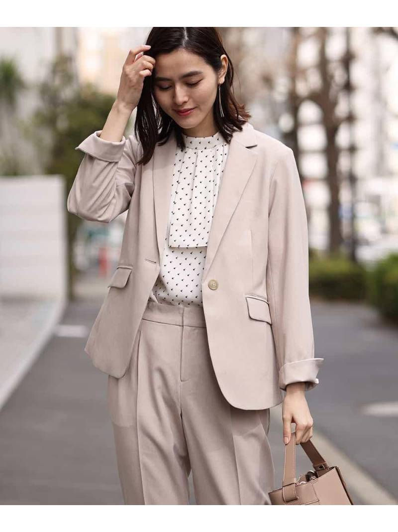 麻調テーラードジャケット A V V ジャケット ヴェ コート アー