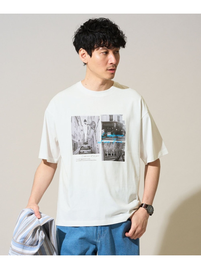 【接触冷感】フォトプリントワイドシルエットカットソー a.v.v アー・ヴェ・ヴェ トップス カットソー・Tシャツ ホワイト【送料無料】[ Fashion]