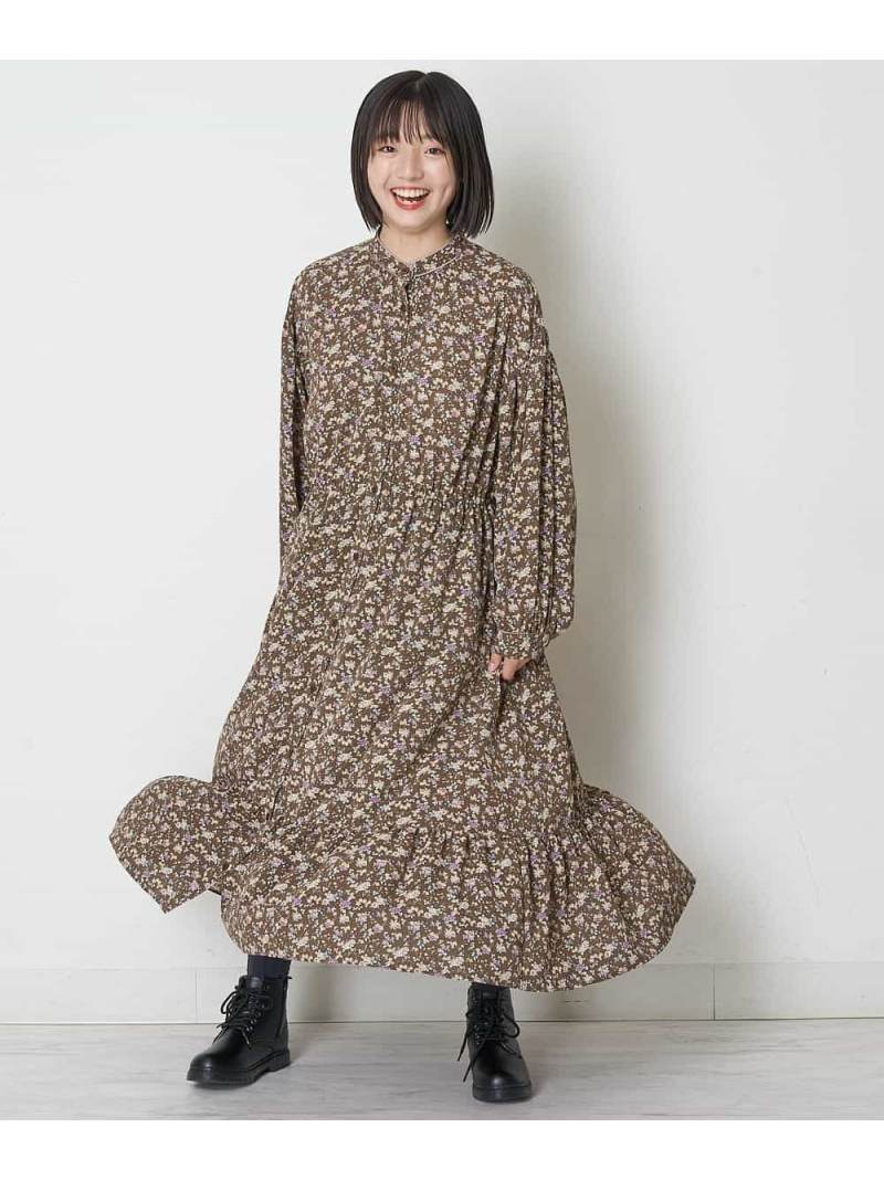 140 150 前開きティアード花柄ワンピース A V V アー ヴェ ヴェ ワンピース ワンピースその他 ブラウン ブラック 送料無料 Rakuten Fashion Ceconsolidada Cl