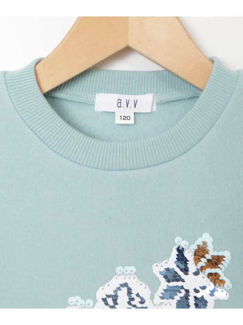 100 130 トゥインクルスパンコール裏起毛トレーナー アー A V V