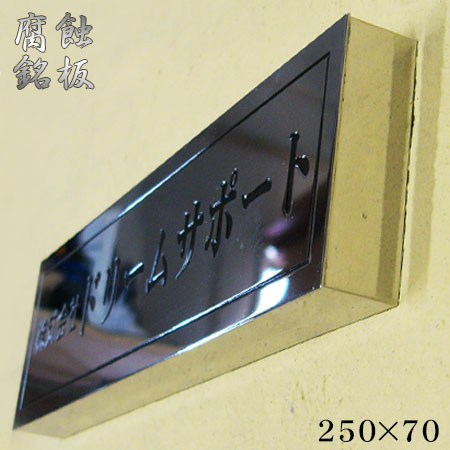 看板 腐蝕 銘板 ステンレス 凹型 看板 表示板 会社 店舗 Sサイズ 送料無料