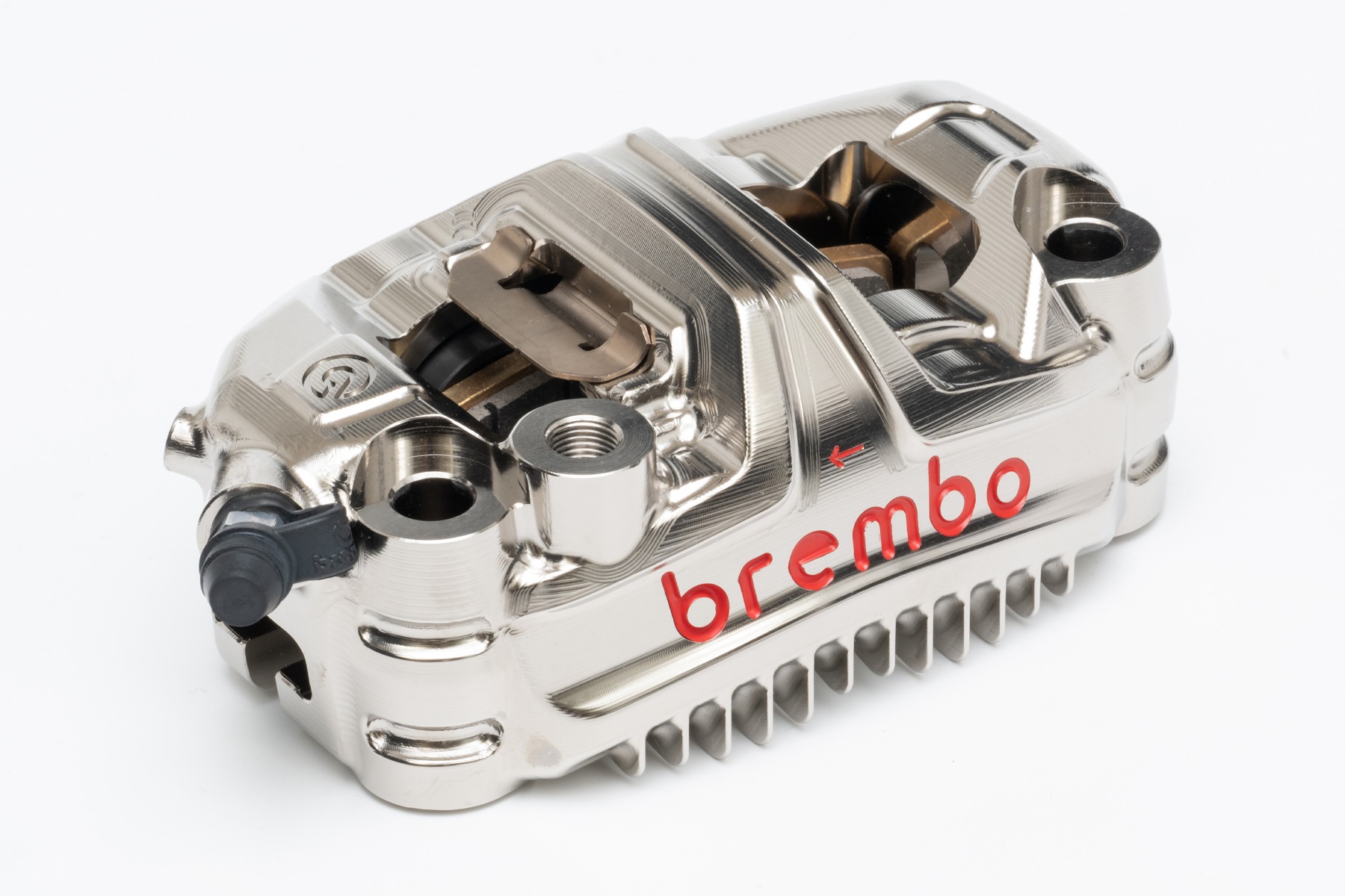 ブレンボ GP4-MS ラジアル CNC モノブロック 4P キャリパー ニッケルコーティング レッドロゴ 左右セット φ30 取付ピッチ:100mm