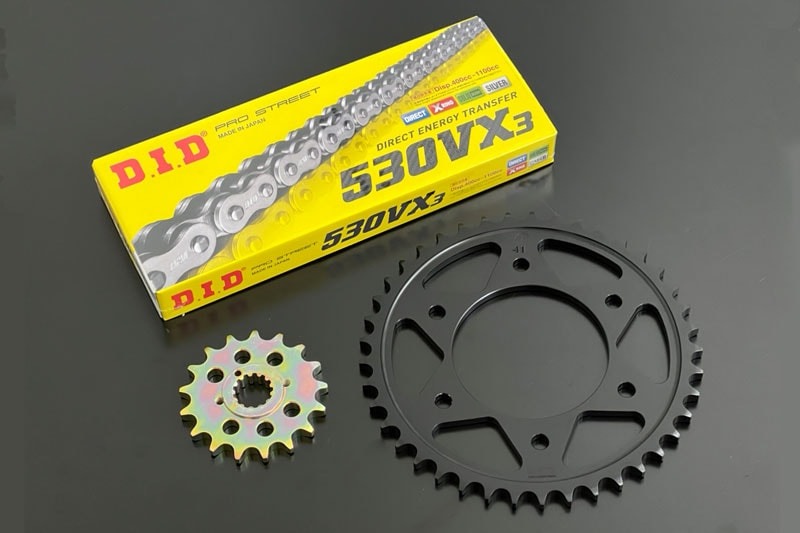 PMC Z系 STD スプロケット&110Lゴールドチェーン/ドリブンブラック|motofellow