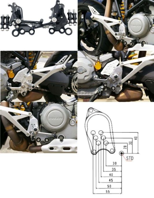 BabyFace ベビーフェイス パフォーマンスステップキット シルバー DUCATI Multistrada 03-09