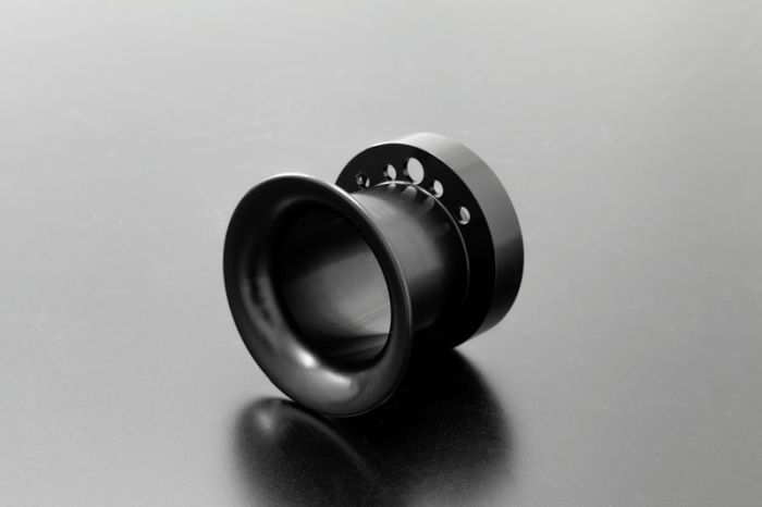 PMC ピーエムシー CR用ビレットエアファンネル (アルミ製 ショート/45mm)　漆黒メッキ｜motofellow