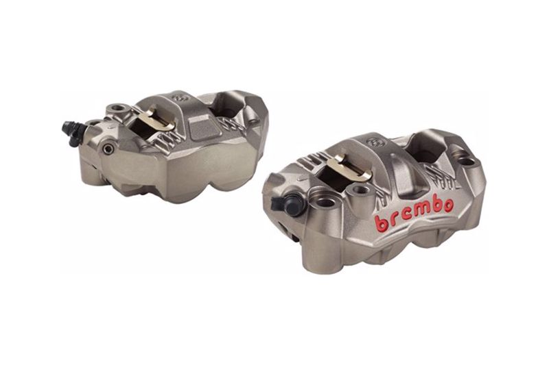 brembo ブレンボ GP4-RS ラジアル モノブロック 4P キャリパー チタニウムアルマイト レッドロゴ 左右セット φ30 取付ピッチ108mm｜motofellow