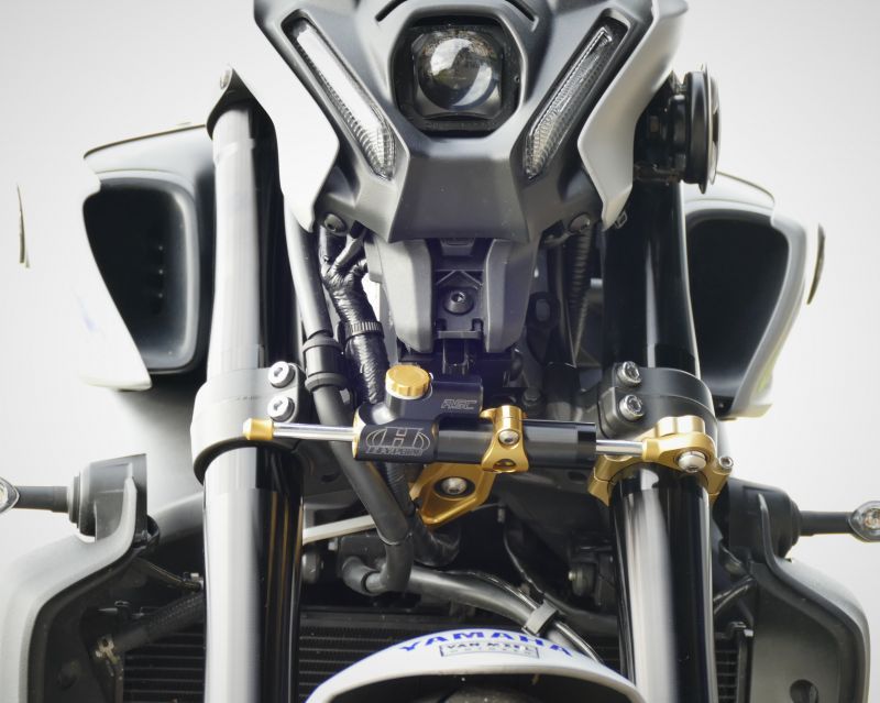 HYPERPRO ハイパープロ CNCステアリングダンパーステー 68mm/TYPE-1 ゴールド ピロボール逆タイプ MT-09(ABS) '21-'23 XSR900 '21-'23
