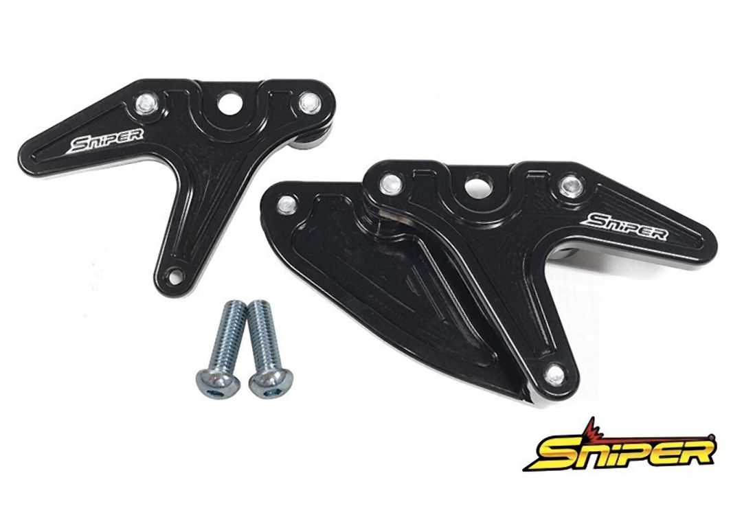 SNIPER スナイパー レーシングスタンドフック黒 スプロケットガード付 タイプA 汎用 穴径8mm