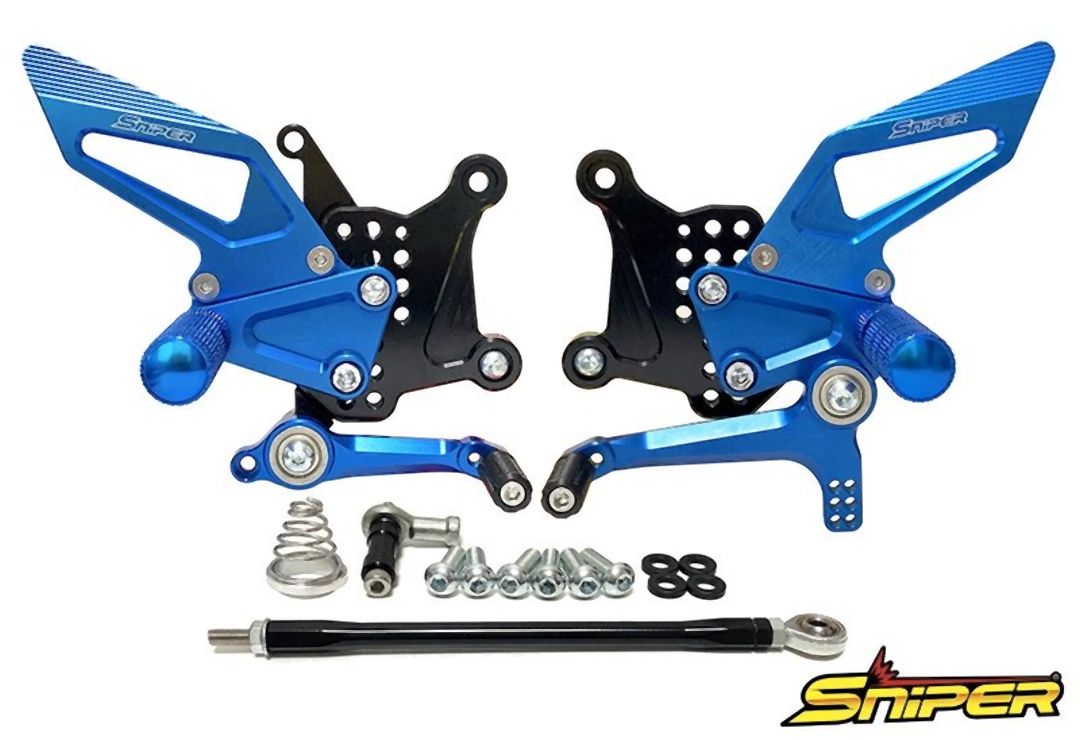 SNIPER スナイパー ストリート用 バックステップ 青 クイックシフター無し車対応 NINJA ZX-25R ZX-4R｜motofellow
